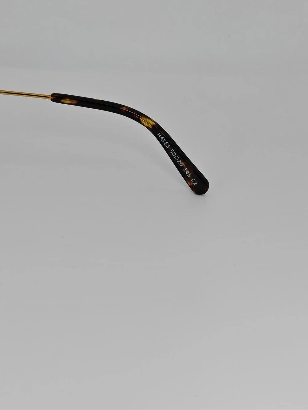 Hayes. Tortoise Shell Round Frame Glasses with Gold Temples.